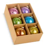 Raz Imports Box Set of Chunky Glitter Ball Ornaments