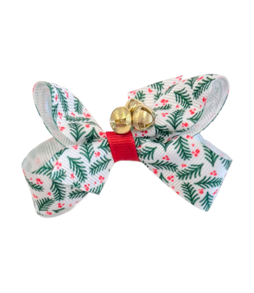 Wee Ones Wee Ones Mini Christmas Holly w/ Bells Bow