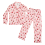 Angel Dear Angel Dear Long Sleeve Coat Style Pajamas - Bows & Santa