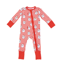 Angel Dear Angel Dear Zipper Romper - Vintage Santa Stripe