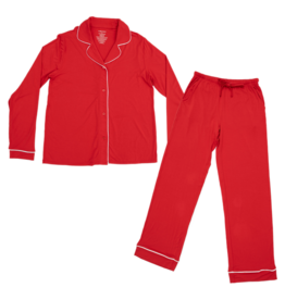 Angel Dear Angel Dear Long Sleeve Coat Style Pajamas - Ribbon Red