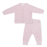 Angel Dear Angel Dear Chenille Button Down Cardigan Set - Blush