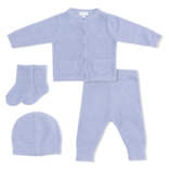 Angel Dear Angel Dear Chenille Button Down Cardigan Set - Dusty Blue