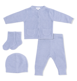 Angel Dear Angel Dear Chenille Button Down Cardigan Set - Dusty Blue