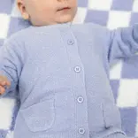 Angel Dear Angel Dear Chenille Button Down Cardigan Set - Dusty Blue