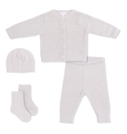 Angel Dear Angel Dear Chenille Button Down Cardigan Set - Natural