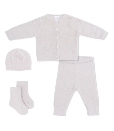 Angel Dear Angel Dear Chenille Button Down Cardigan Set - Natural