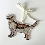 Chelsea McShane Art Golden Retriever Dark Acrylic Ornament