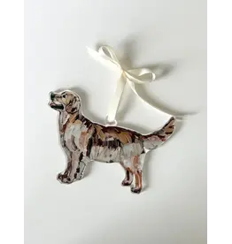 Chelsea McShane Art Golden Retriever Dark Acrylic Ornament