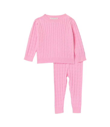 The Beaufort Bonnet Company TBBC Crawford Cable Knit Set - Pier Party Pink