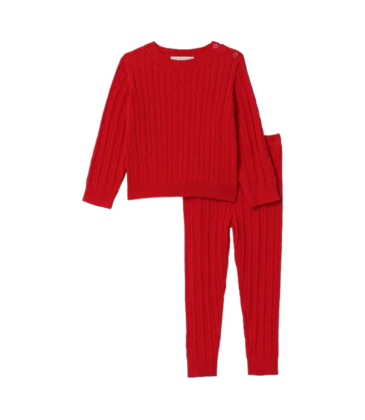The Beaufort Bonnet Company TBBC Crawford Cable Knit Set - Richmond Red
