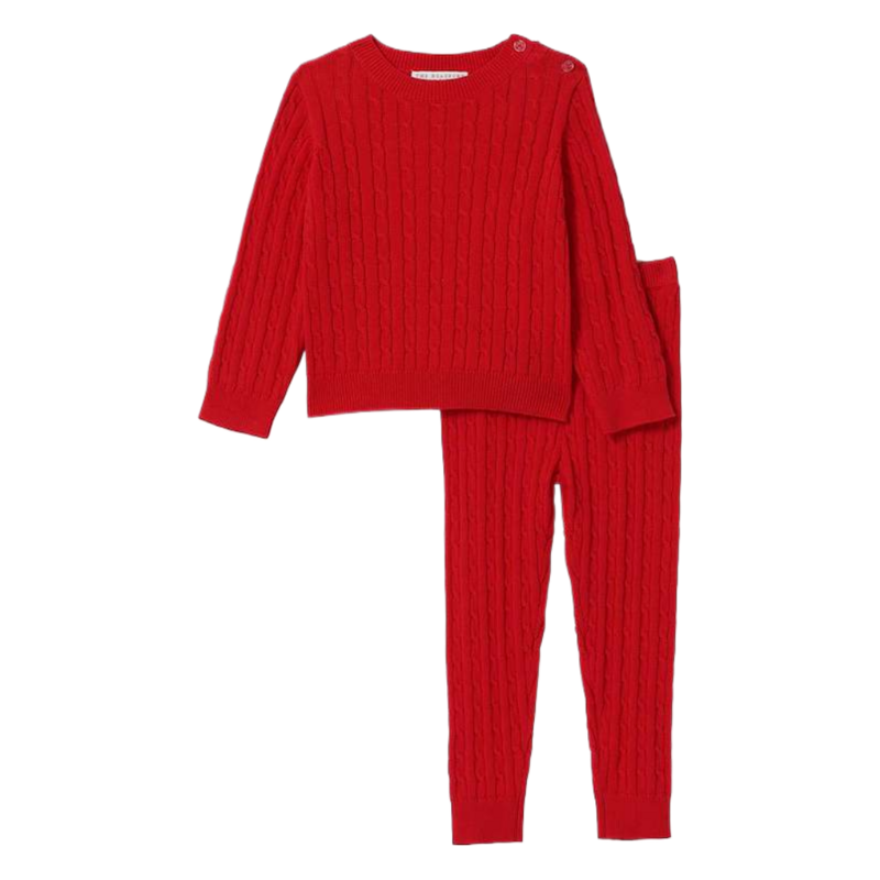 The Beaufort Bonnet Company TBBC Crawford Cable Knit Set - Richmond Red