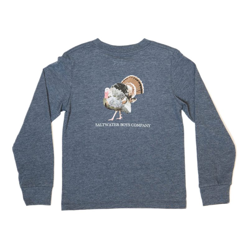 Saltwater Boys Co. Saltwater Boys Co. Heather Blue Turkey Tee