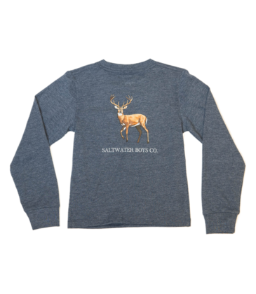 Saltwater Boys Co. Saltwater Boys Co. Heather Blue Deer Tee