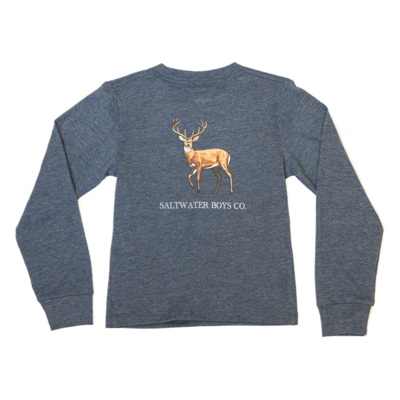 Saltwater Boys Co. Saltwater Boys Co. Heather Blue Deer Tee