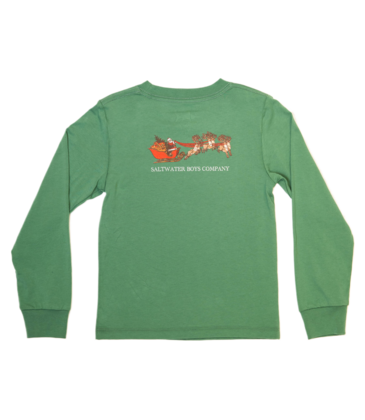 Saltwater Boys Co. Saltwater Boys Co. Dark Green Christmas Sleigh Tee