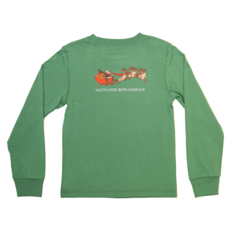 Saltwater Boys Co. Saltwater Boys Co. Dark Green Christmas Sleigh Tee