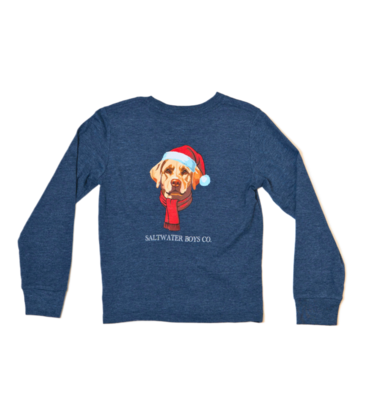 Saltwater Boys Co. Saltwater Boys Co. Heather Blue Christmas Lab Tee
