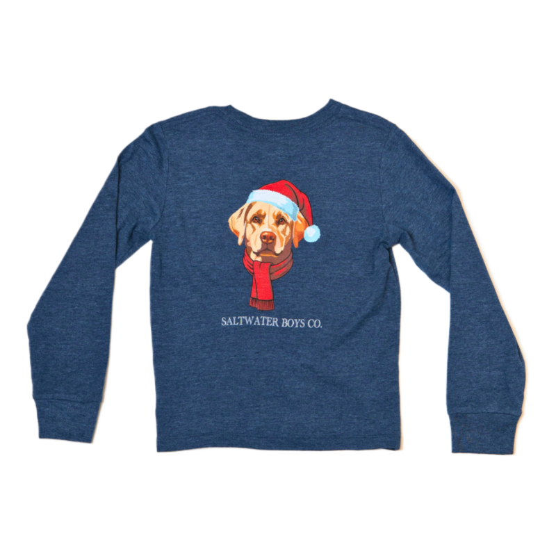 Saltwater Boys Co. Saltwater Boys Co. Heather Blue Christmas Lab Tee