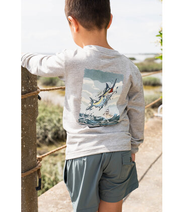 Saltwater Boys Co. Saltwater Boys Co. Heather Grey Offshore Boat Tee
