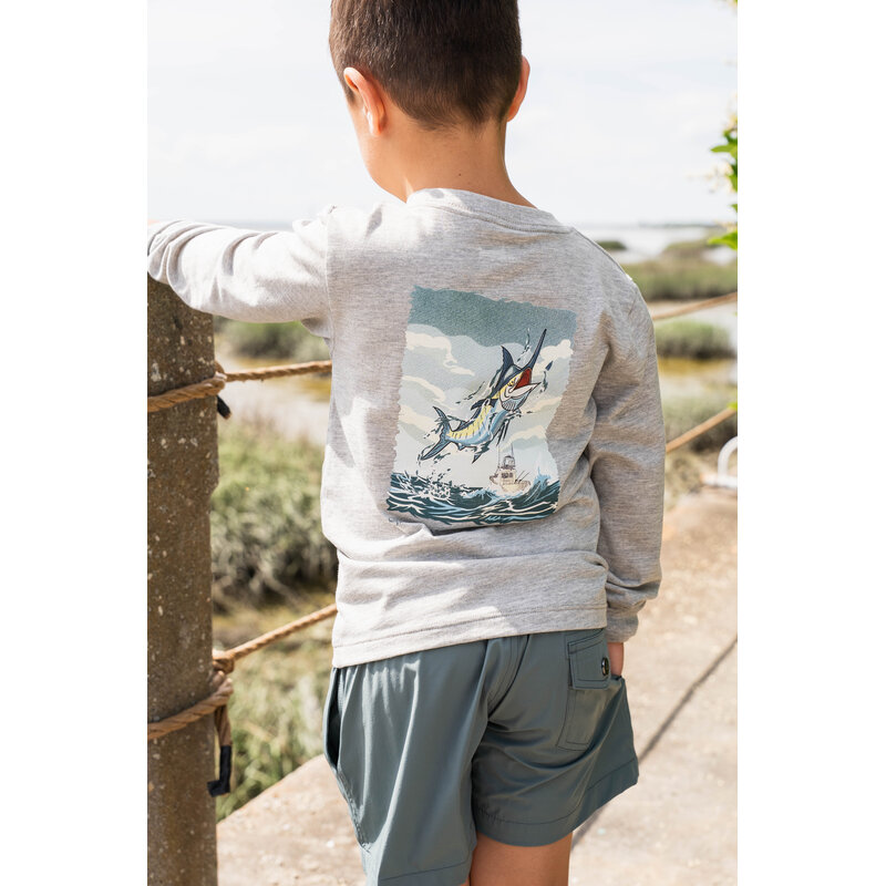 Saltwater Boys Co. Saltwater Boys Co. Heather Grey Offshore Boat Tee