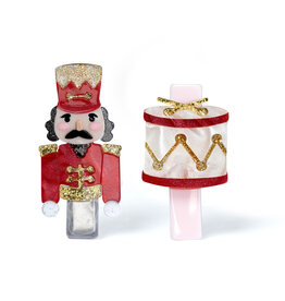 Lilies & Roses Nutcracker Drum Red Hair Clips