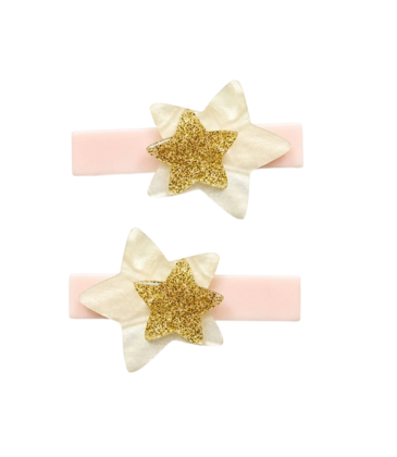 Lilies & Roses Stars Pearl Glitter Hair Clips