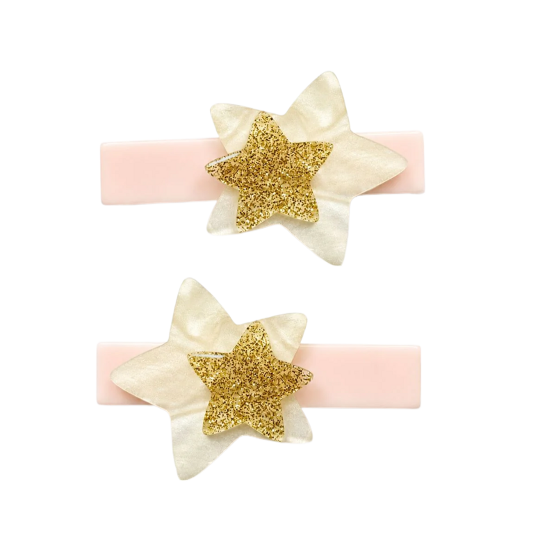 Lilies & Roses Stars Pearl Glitter Hair Clips