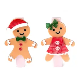 Lilies & Roses Gingerbread Boy Girl Hair Clips