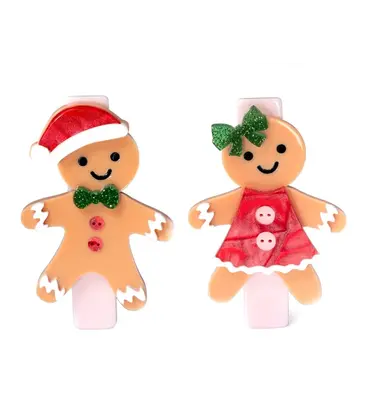 Lilies & Roses Gingerbread Boy Girl Hair Clips