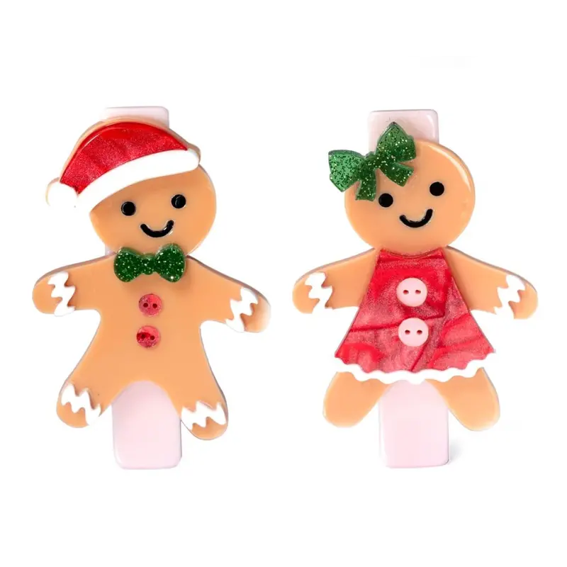 Lilies & Roses Gingerbread Boy Girl Hair Clips