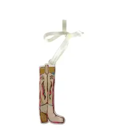 Chelsea McShane Art Cowgirl Up Cowboy Boot Acrylic Ornament