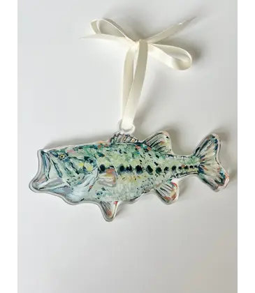 Chelsea McShane Art Gone Fishin Bass Acrylic Ornament