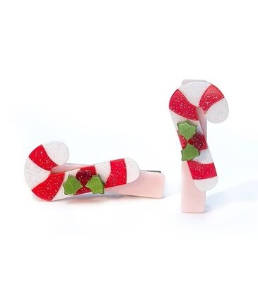 Lilies & Roses Candy Cane Hair Clips
