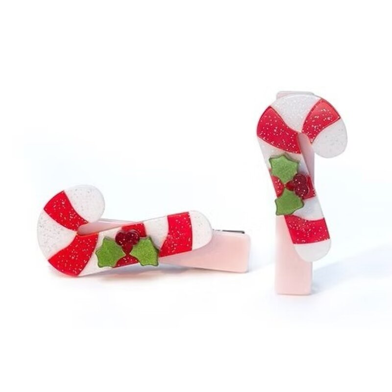 Lilies & Roses Candy Cane Hair Clips