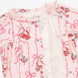 Angel Dear Angel Dear Long Sleeve Ruffle Collar Romper - Bows & Santa