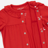 Angel Dear Angel Dear Long Sleeve Ruffle Collar Romper - Ribbon Red