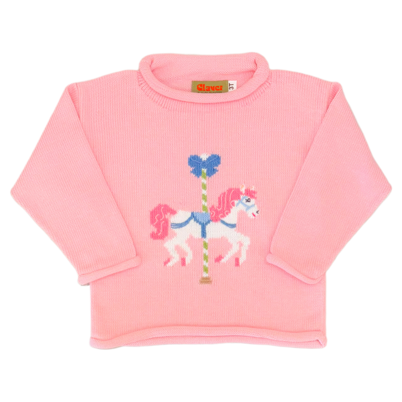 Luigi Luigi Carousel Horse Rolled Neck Sweater