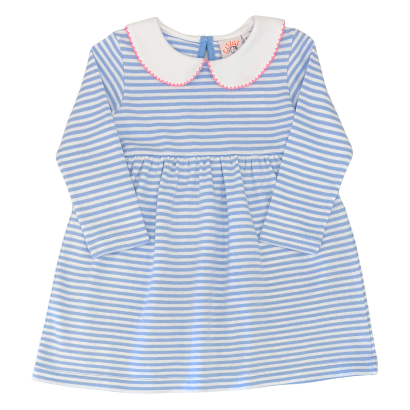 Luigi Luigi Sky Blue/ White Stripe Dress