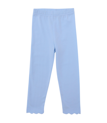 Trotter Street Kids Trotter Street Kids Light Blue Scalloped Leggings