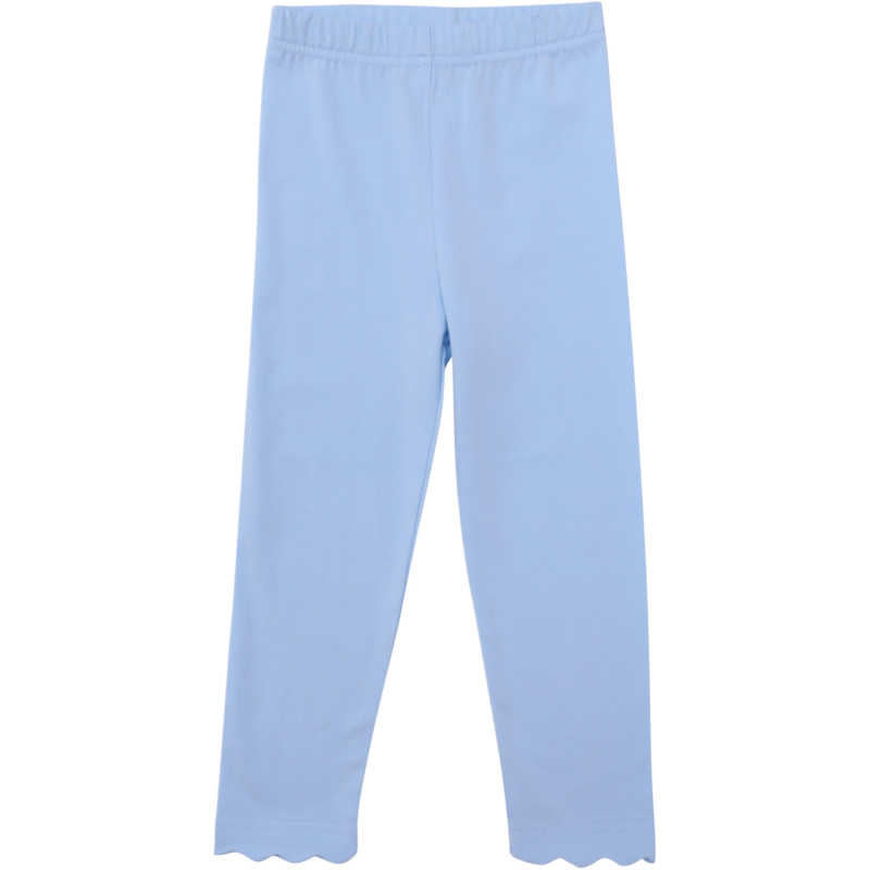 Trotter Street Kids Trotter Street Kids Light Blue Scalloped Leggings