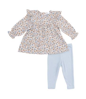 Angel Dear Angel Dear Ruffle Tunic Legging Set - Hazel Floral