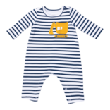 Angel Dear Angel Dear Snap Shoulder Romper - Digger/White/Navy Stripe
