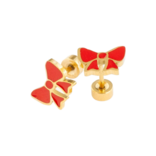 Pip Pop Post Pip Pop Post Red Bow Stud Earrings