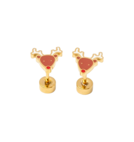 Pip Pop Post Pip Pop Post Reindeer Stud Earrings