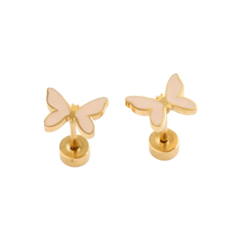 Pip Pop Post Pip Pop Post Blush Enamel Butterfly Stud Earrings