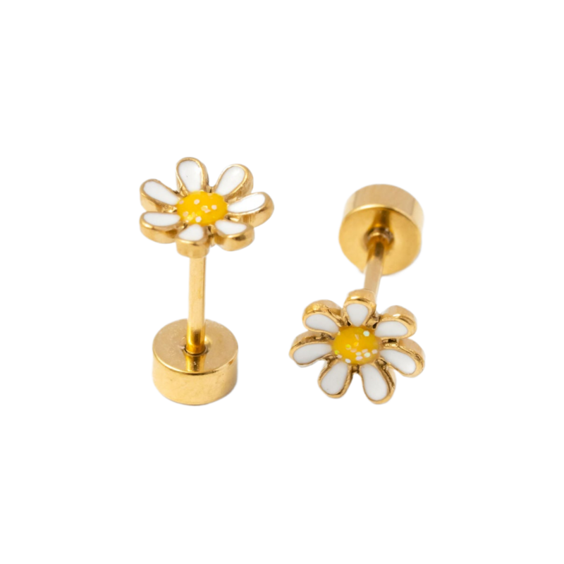 Pip Pop Post Pip Pop Post White Daisy Stud Earrings