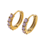 Pip Pop Post Pip Pop Post Dainty Pink Opal Hoop Earrings