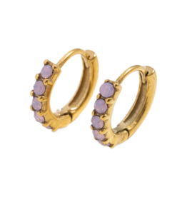Pip Pop Post Pip Pop Post Dainty Pink Opal Hoop Earrings