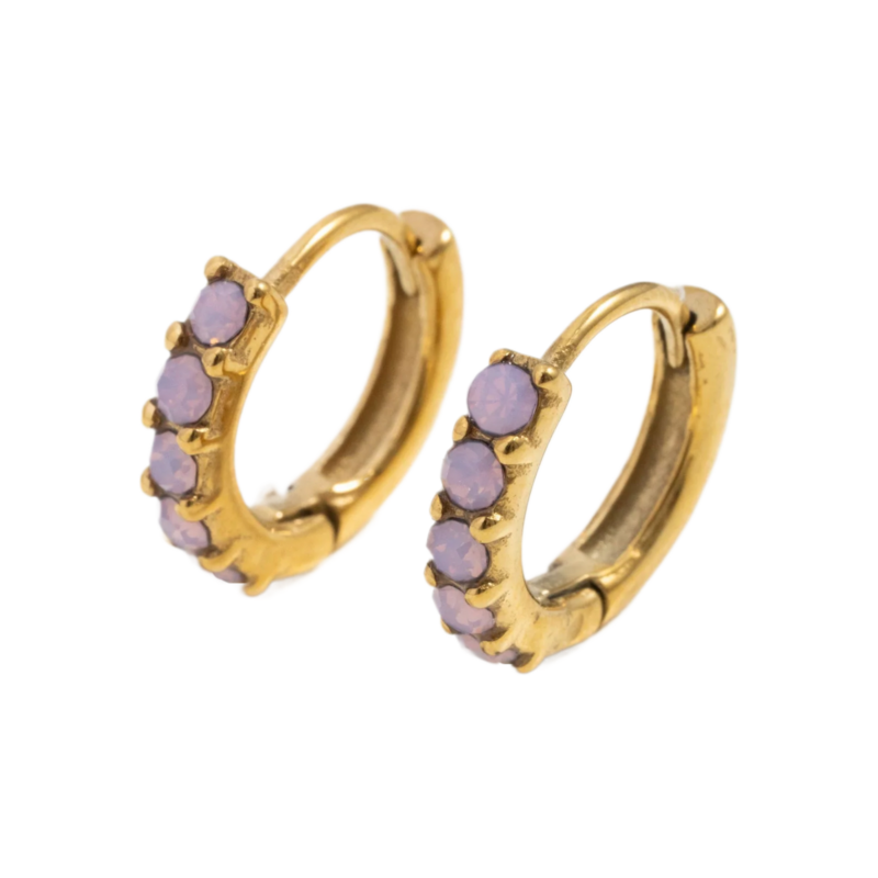 Pip Pop Post Pip Pop Post Dainty Pink Opal Hoop Earrings